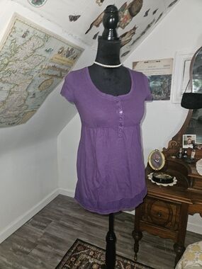 Purple Babydoll Empire Waist T Shirt